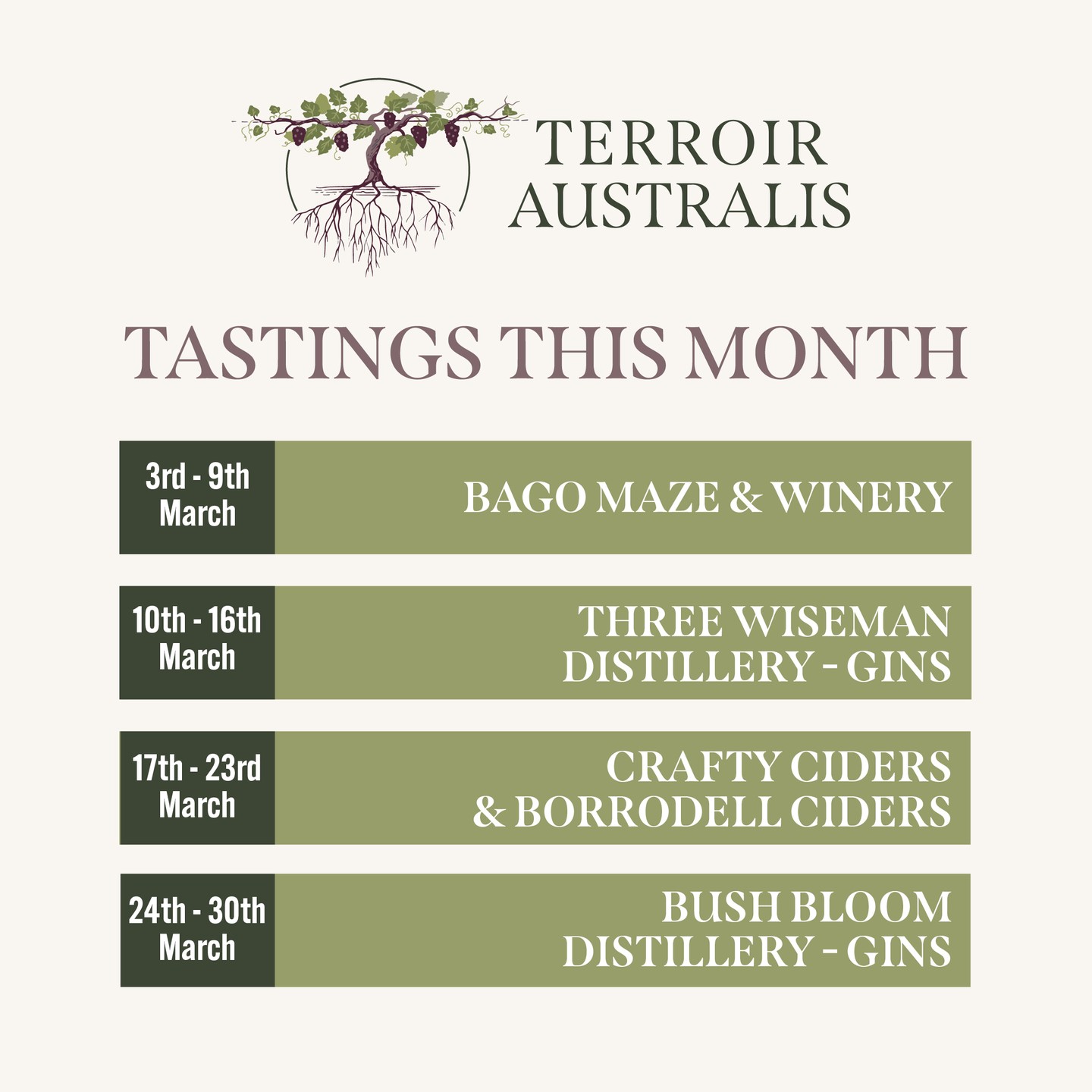 Terroir Australis March Tastings